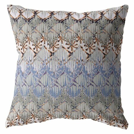PALACEDESIGNS 20 in. Orange & Gray Hatch Indoor & Outdoor Throw Pillow PA3104908
